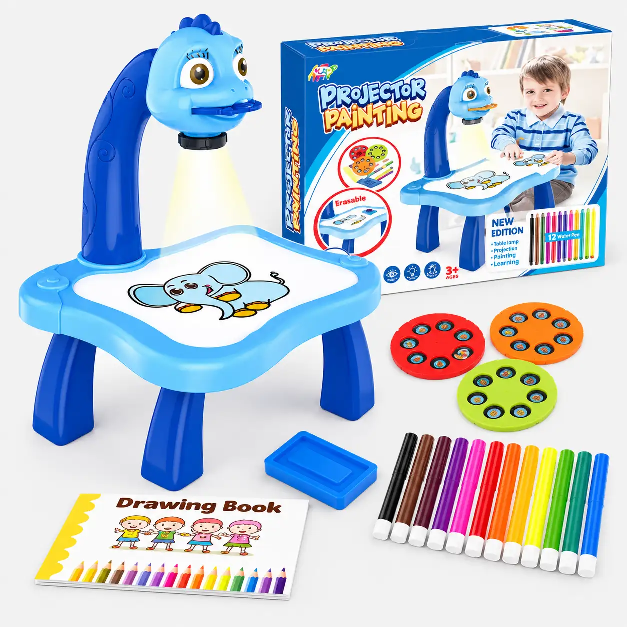 Kids Dinosaur Projector Drawing Table
