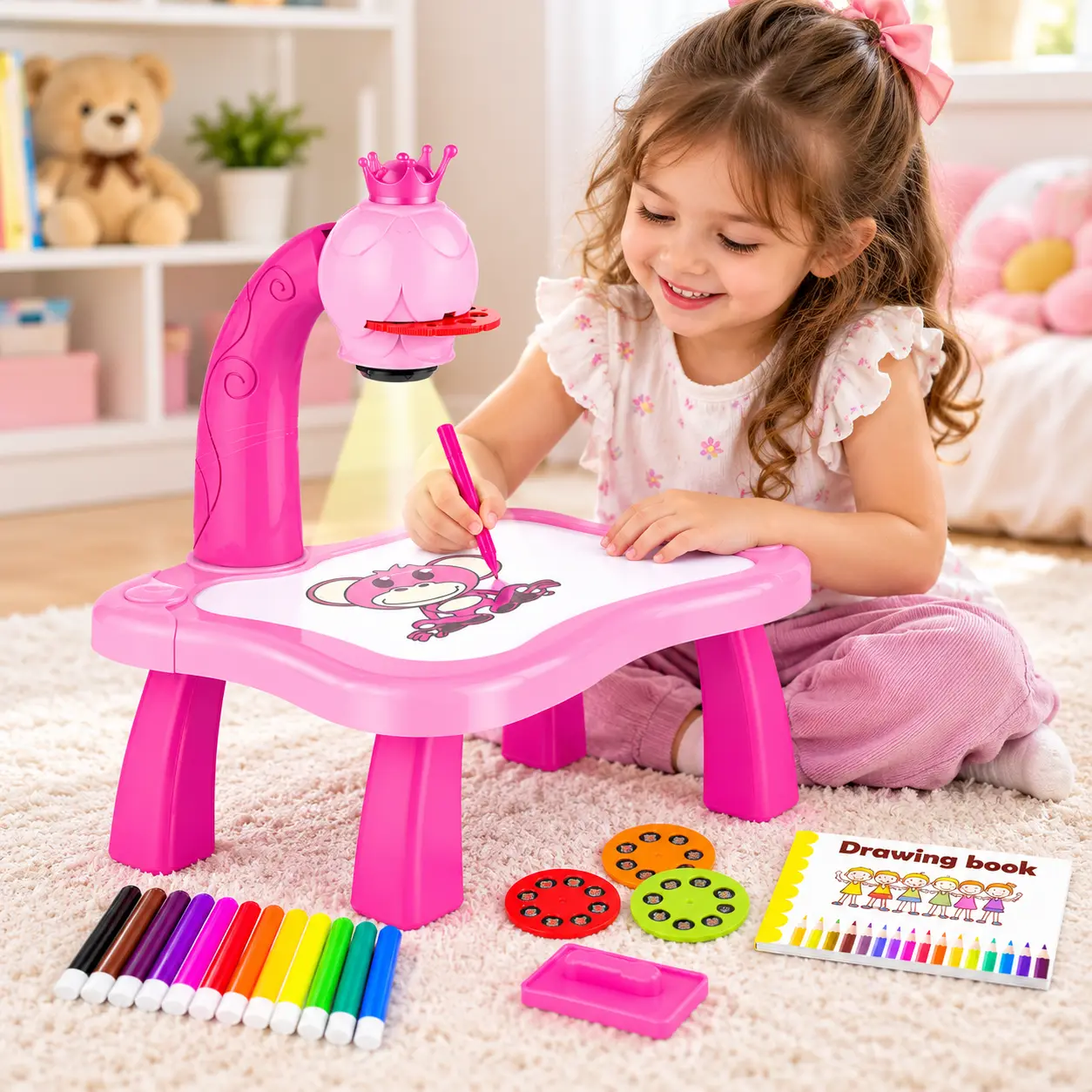 Kids Dinosaur Projector Drawing Table